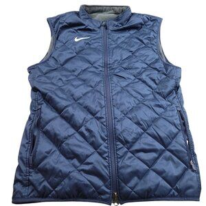 Nike Vest Mens Small Blue Reversible Quilted Full Zip Outdoors Casual